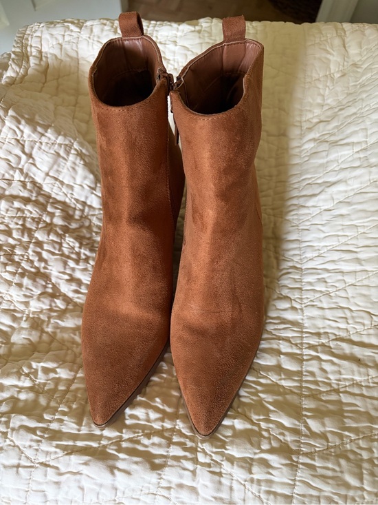 Matt And Nat Shoes - Women's Pointed Toe Ankle Boots - Brown Suede